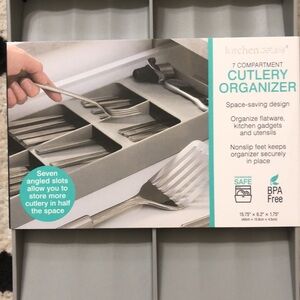 Cutlery Organizer 7 Compartments Space-Saving Stacked Design